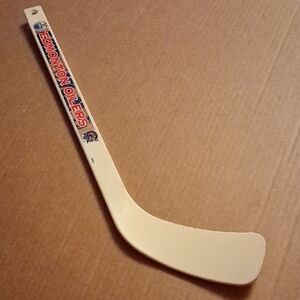 Edmonton Oilers Mini Hockey Stick - Cream with Red/Blue Logo
